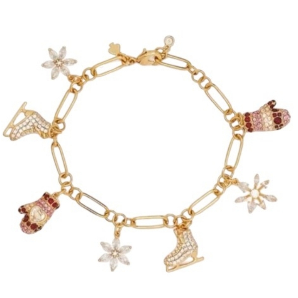 NWT NEW Kate Spade Snowflake Snow Day Charm Bracelet